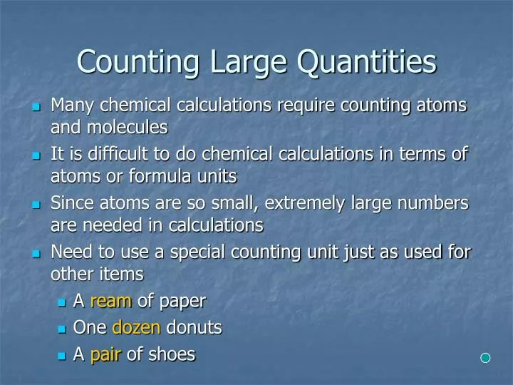 counting large quantities