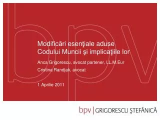 modific ri esen iale aduse codului muncii i implica iile lor
