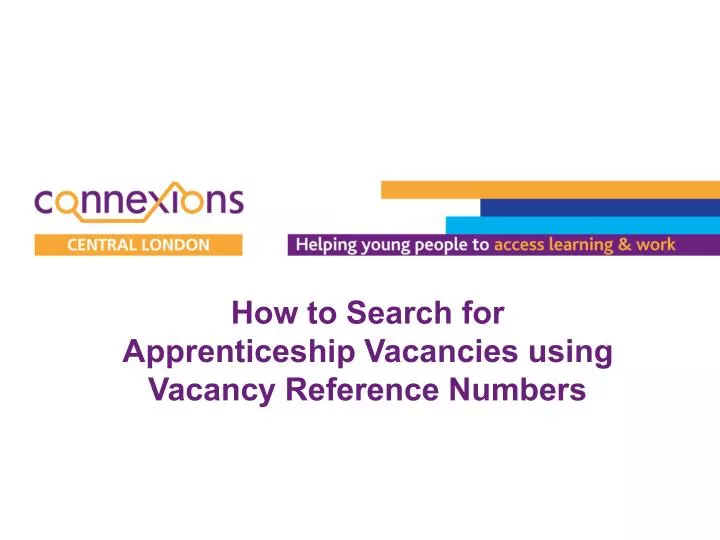 how to search for apprenticeship vacancies using vacancy reference numbers