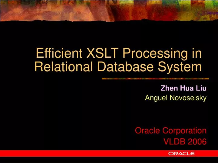efficient xslt processing in relational database system