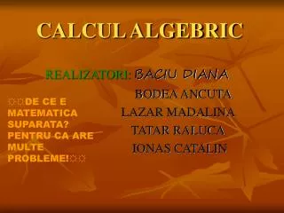 calcul algebric