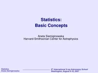 Statistics: Basic Concepts