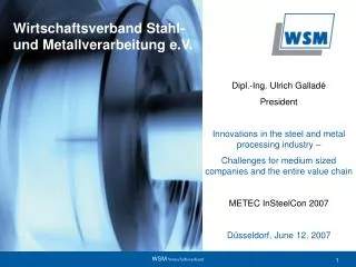 Wirtschaftsverband Stahl- und Metallverarbeitung e.V.