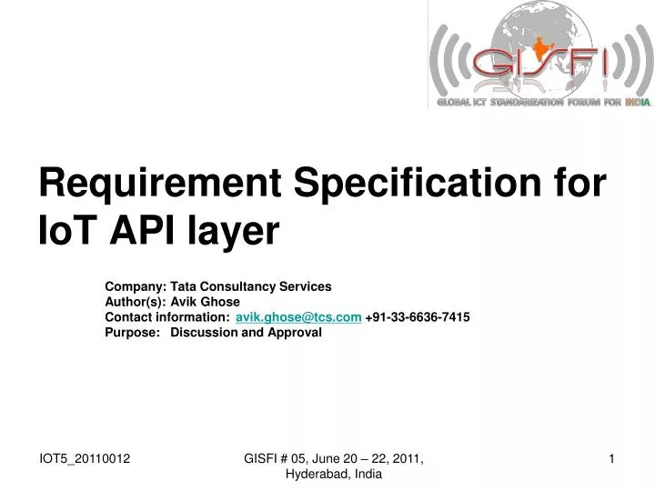 requirement specification for iot api layer