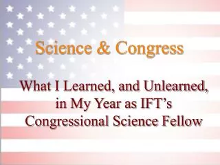 Science &amp; Congress
