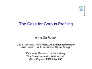 The Case for Corpus Profiling