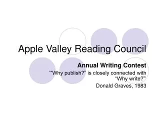 Apple Valley Reading Council