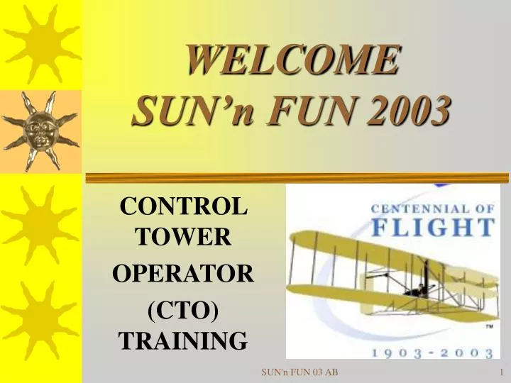 welcome sun n fun 2003