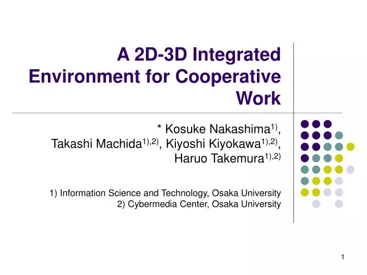 a 2d 3d integrated environment for cooperative work