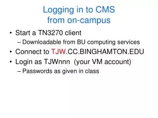 Logging in to CMS from on-campus