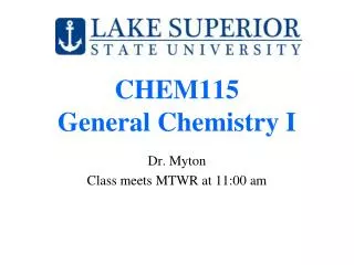 CHEM115 General Chemistry I
