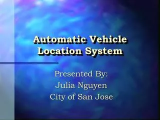 Automatic Vehicle Location System