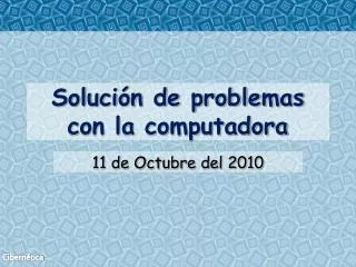 soluci n de problemas con la computadora