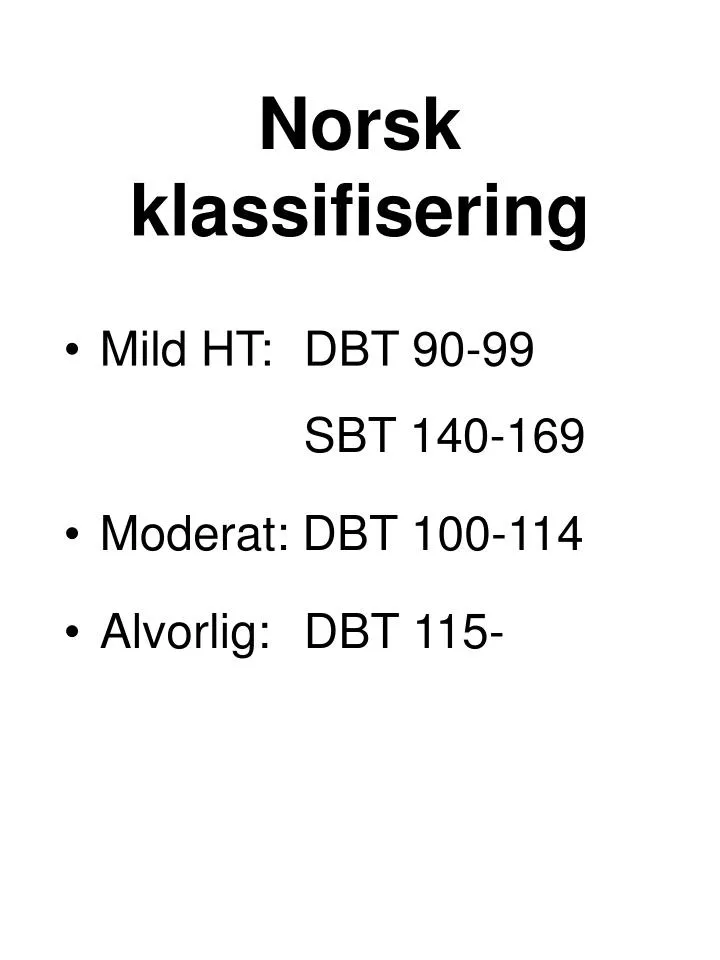 norsk klassifisering