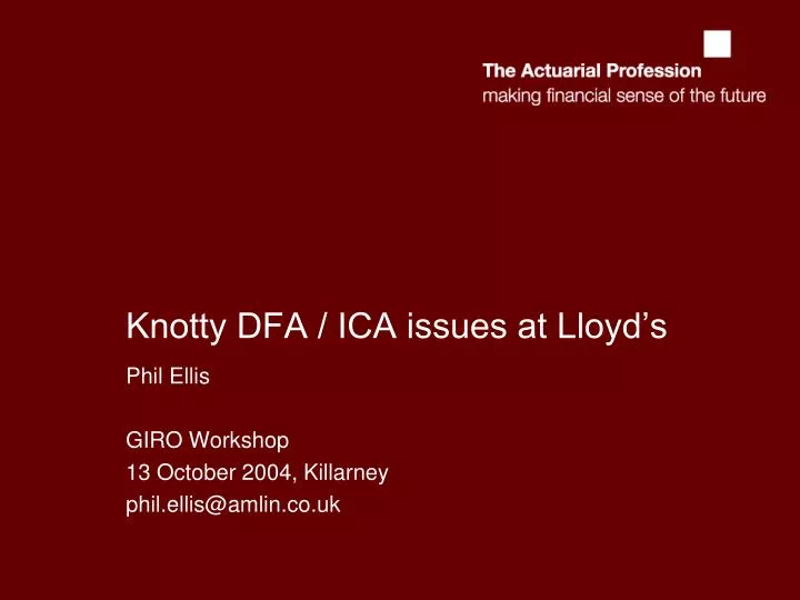 knotty dfa ica issues at lloyd s