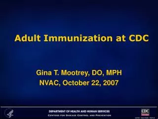 Adult Immunization at CDC