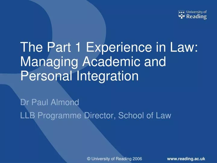 the part 1 experience in law managing academic and personal integration