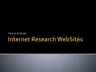 Internet Research WebSites