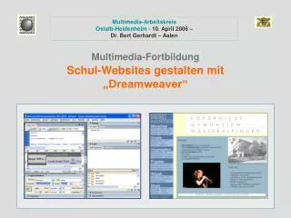 multimedia fortbildung schul websites gestalten mit dreamweaver