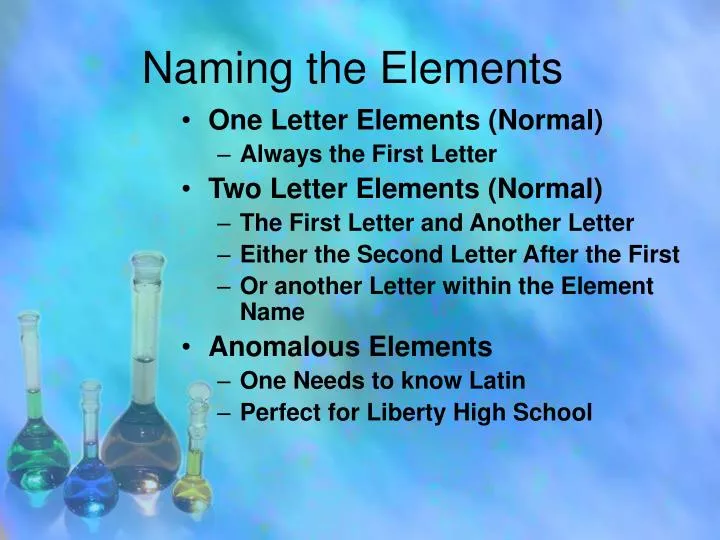naming the elements