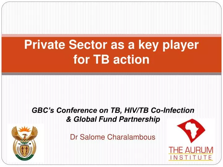 private sector as a key player for tb action