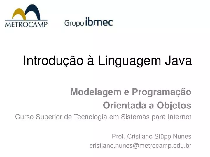 introdu o linguagem java