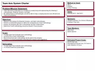 Team Avis System Charter