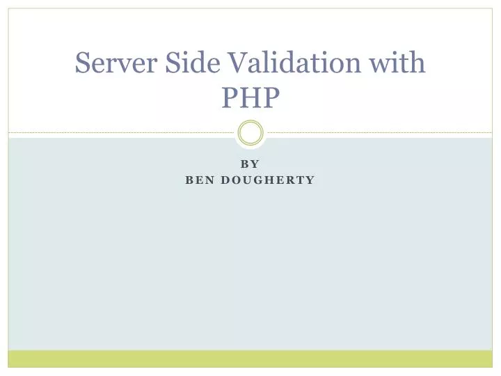 server side validation with php