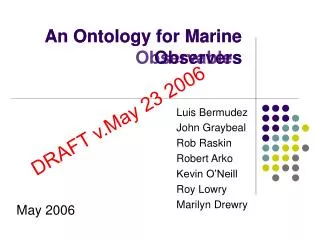 An Ontology for Marine Observables