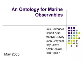 An Ontology for Marine Observables