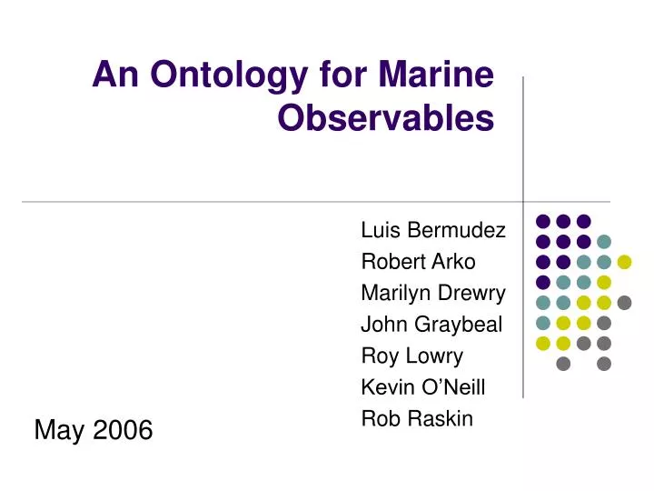 an ontology for marine observables