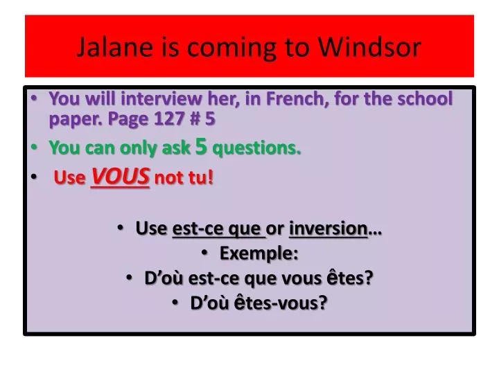 jalane is coming to windsor