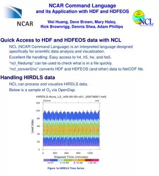 NCAR Command Language and its Application with HDF and HDFEOS