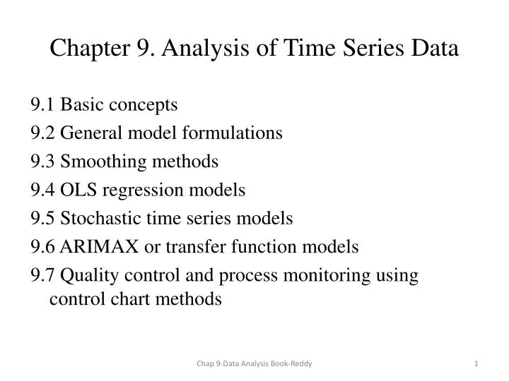 chapter 9 analysis of time series data