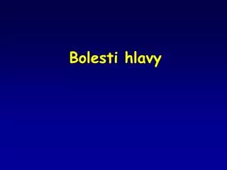 bolesti hlavy