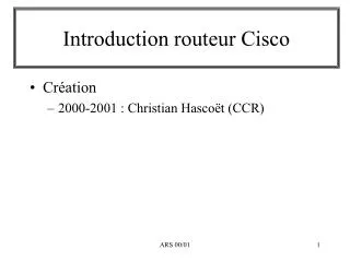 Introduction routeur Cisco