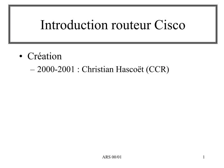 introduction routeur cisco