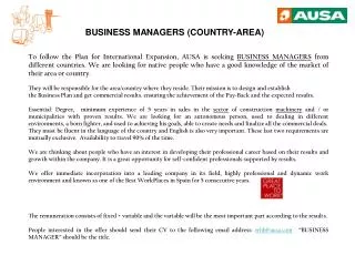 BUSINESS MANAGERS (COUNTRY-AREA)
