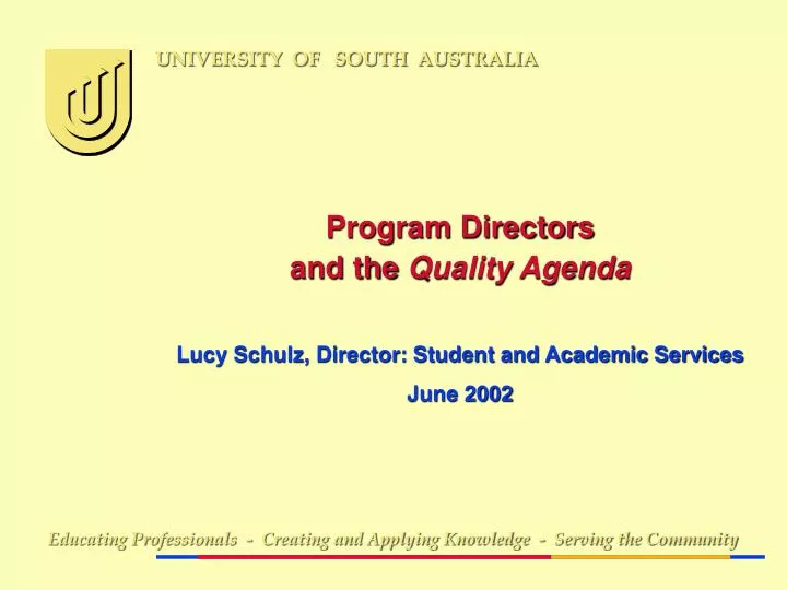 program directors and the quality agenda
