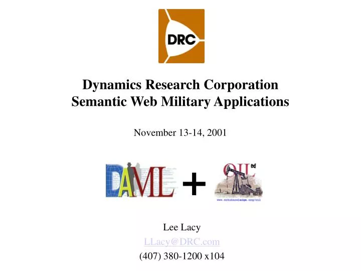 dynamics research corporation semantic web military applications november 13 14 2001