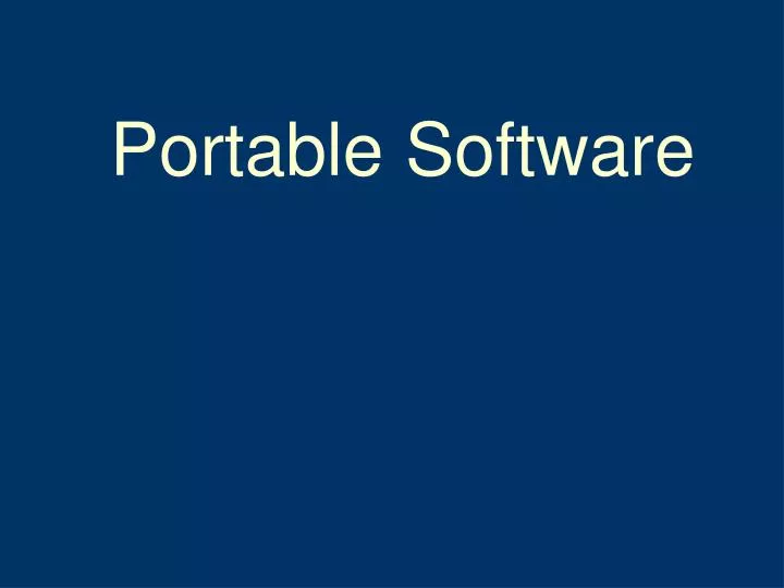 portable software