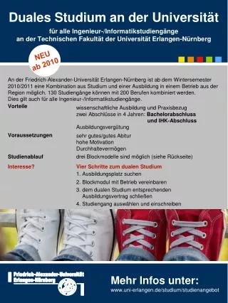 Mehr Infos unter: uni-erlangen.de/studium/studienangebot