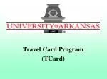 Travel Card Program (TCard) - slide 1