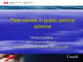 Peer review in public service science