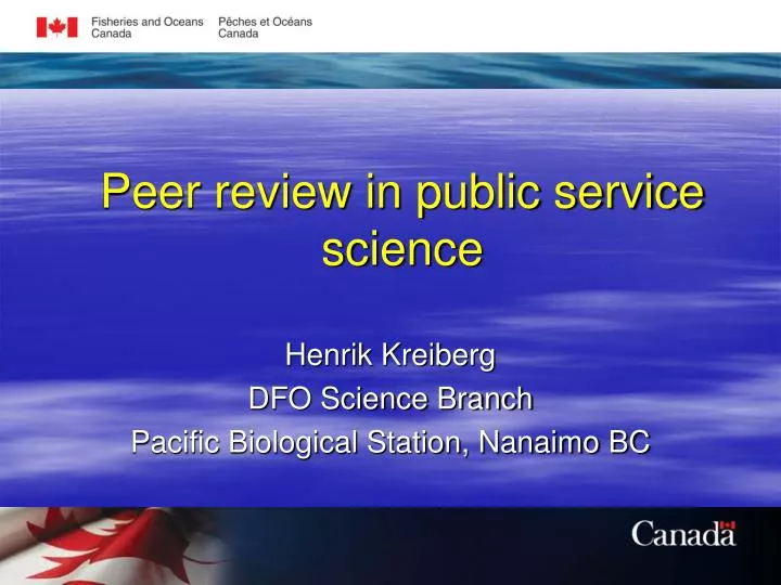 peer review in public service science