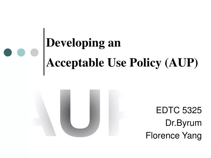developing an acceptable use policy aup