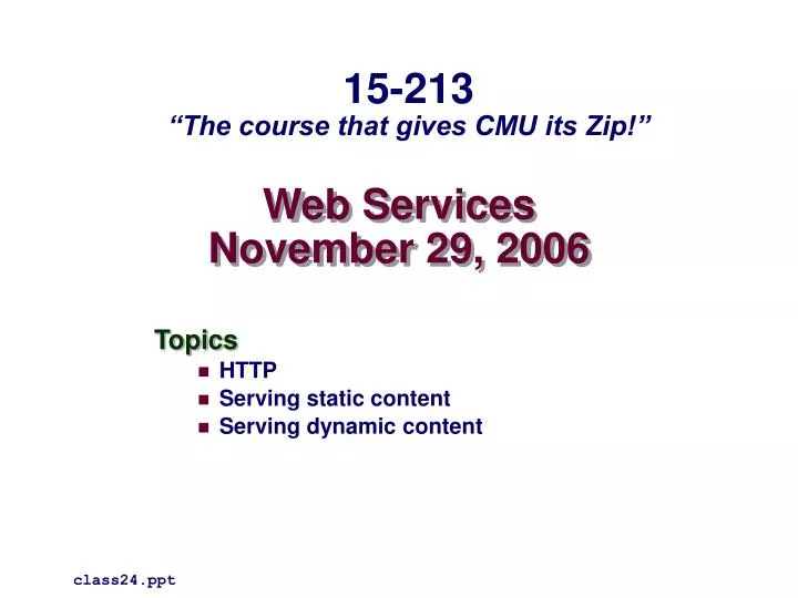 web services november 29 2006