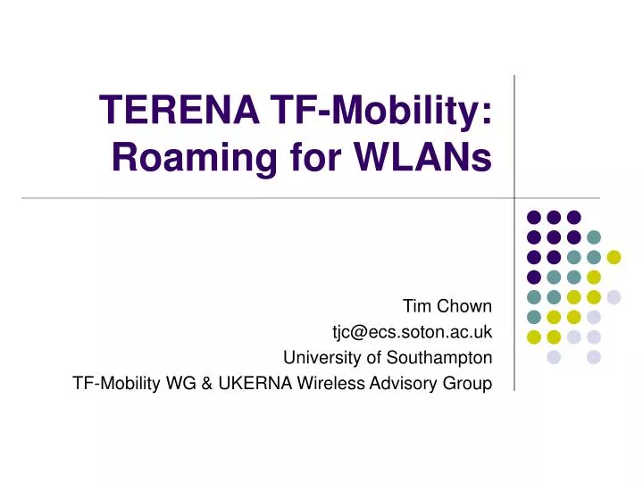terena tf mobility roaming for wlans