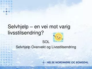 selvhjelp en vei mot varig livsstilsendring