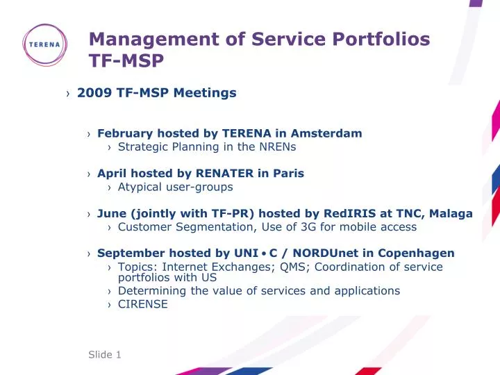 management of service portfolios tf msp
